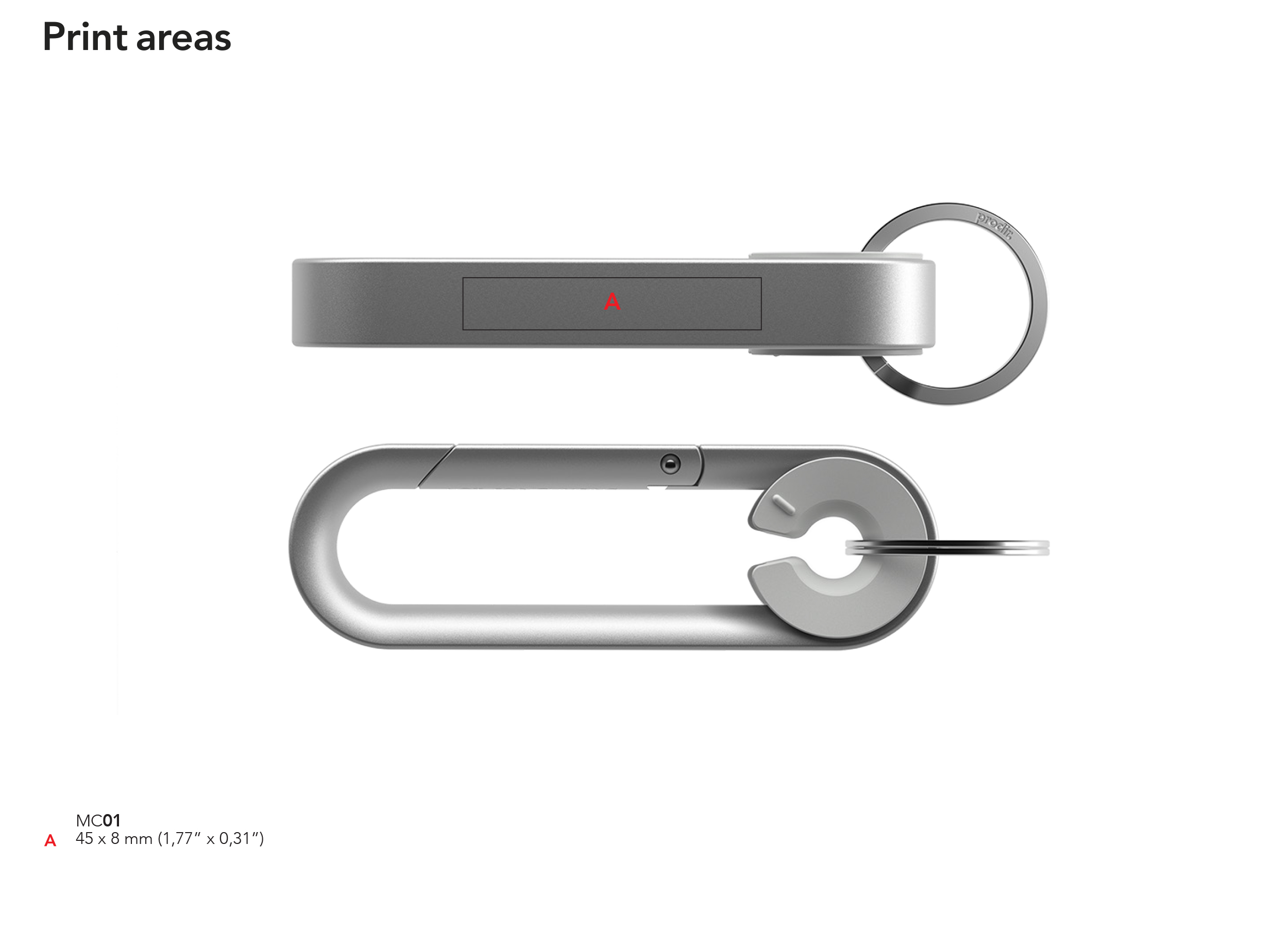 Clip (A - Clip metal) Tampondruck - Laser